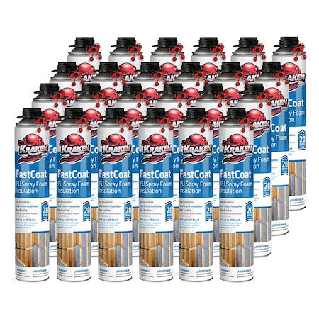 Krakenbond Krakenbond FastCoat Insulation Foam Spray, 27.1 oz, 24 Gun Use Cans, 24PK 24FCPACK